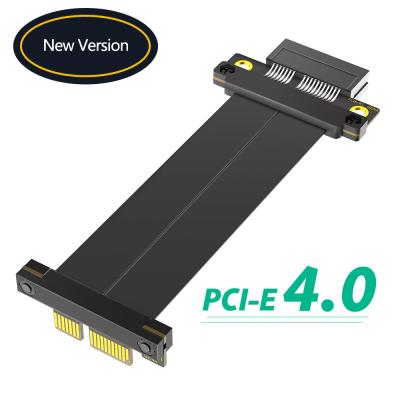 China 10cm Dual Vertical 90 Degree PCI-E 4.0 1X Verlengkabel voor compatibele 1X 4X 8X 16X Te koop