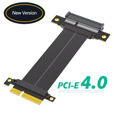 China PCI-e PCI Express 4.0 4X Verlengkabel naar PCI-E 4X (dubbele verticale 90 graden richting180 graden richting) Te koop