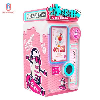 China Fully automatic mall soft ice cream vending machine with frozen robot 2022 new style self coin operated mobile service for sale for sale