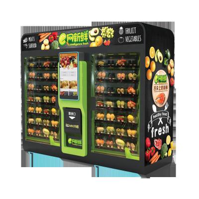 China Double Mall Cabinet Ice Cream For Fruit Vegetable And Salad Combo Vending Machine for sale