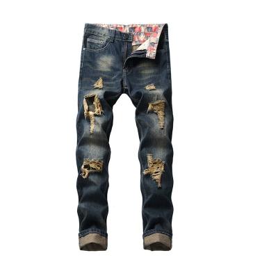 China Factory Direct Sales Breathable Jeans Fashion Men's Ripped JeanstaperedVintage Ripped Jeans for sale