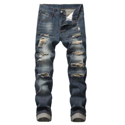 China Breathable new products 2021 mens ripped jeans slim fit jeans for men stretch joker custom ripped jeans for sale