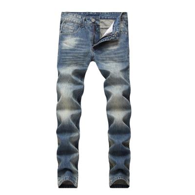 China 2021 new models conventional men's breathable ripped jeans slim fit jeans for men's straight jeans for sale