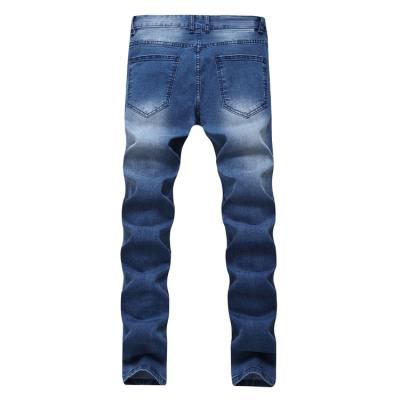 China Factory Hot Sales Breathable Customize Logo Distressed Men's Stretch Jeans Slim Fit Jeans For Men for sale