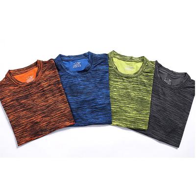 China Men's Anti-Shrink Dry Cationic Clothing T-shirt Polyester Fit T-shirt Sports Fashion Common Wear for sale