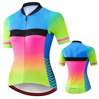 China Breathable Fashion Women's Compression Sublimation Gym Fitness Bike Tank Top Running Cycling T-shirt Quick Dry for sale