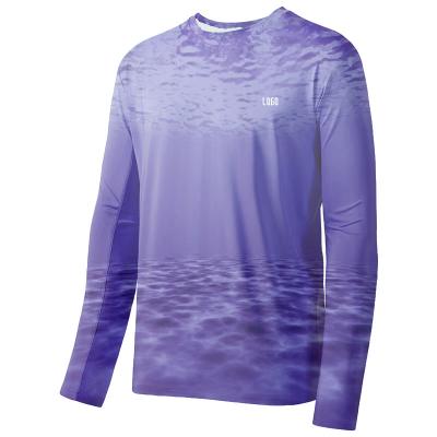 China Custom UV Protection Sun Anti-UV Hunting Fishing T-shirt Men's Polyester T-shirt Shirts Sublimation Workout Long Sleeve for sale