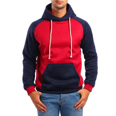 China Hot sale men's hoodie panel color high quality raglan block hooded sweatshirt anti-shrink for sale