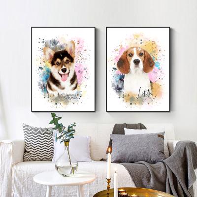 China Waterproof+ECO-Friendly Customize Your Pet Pictures And Posters Print On Waterproof Wall Art Canvas Decorative Painting For Home Decor Gifts for sale