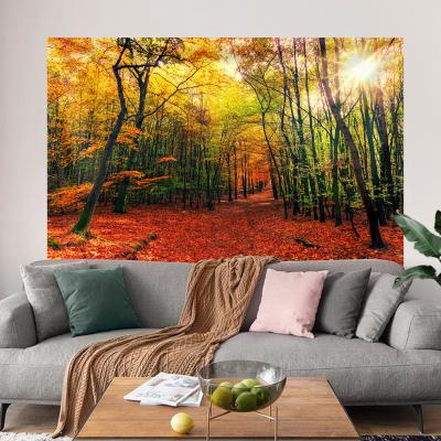 China Art Decor Sunshine Forest Tree Tapestry Bedding Tapestry Nature Landscape Beach Blanket For Bedroom Living Room Dorm for sale