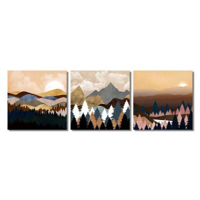 China European Minimalist Line Abstract Qiping Modern Art Landscape Canvas Painting For Wall Decoration for sale