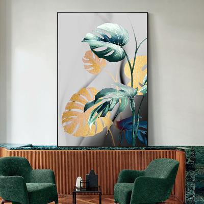 China Waterproof+ECO-Friendly Abstract Plant Leaves And Feathers Canvas Print For Posters And Pictures Modern Living Room Wall Art Decoration for sale