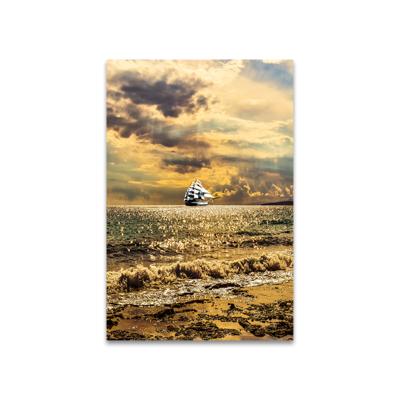 China Modern Canvas Painting Sailboat Seaside Sunset Landscape Painting Custom High Resolution Print Print On Canvas For Room Wall Decor for sale