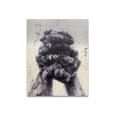 China High Resolution Printing Modern Abstract Graffiti Finger Hands Series Street Wall Art Pictures And Posters For Home Decor Caudros Living Room Decoration for sale