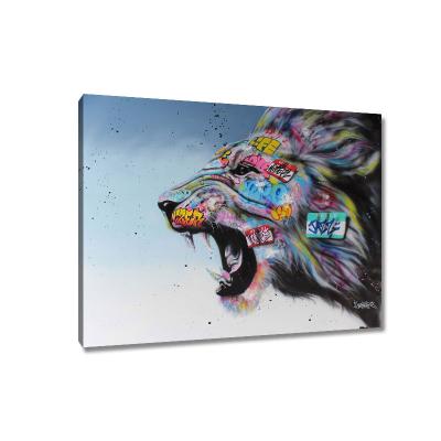 China Abstract Lion Wall Art Colorful Graffiti Art Decorative Painting Pop Canvas Art Poster Print Picture Waterproof+ECO-Friendly for Home Decor for sale