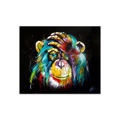 China Animal Abstract Canvas Art Painting Original Monkey Posters Waterproof + Eco-friendly Watercolor and Scandinavian Print Wall Picture for Room Decor for sale