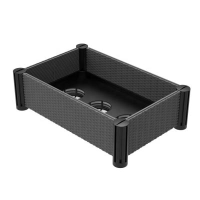 China Modern Self Watering Rectangular Planting Basin Plastic Ground Planting Basin With Strainer for sale