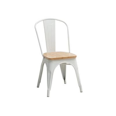 China Restaurant Furniture Powder Coating Chairs Iron Stackable Restaurant Chair Metal for sale