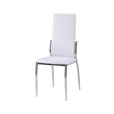 China Dining Room Furniture Cheap Kitchen Chair Metal Legs White Restaurant Dining Leather Chairs for sale