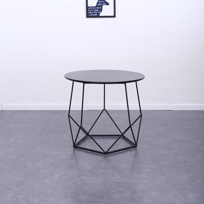 China Modern Living Room Furniture Leisure Round Metal Coffee Tables Black Side Table Frame Metal for sale