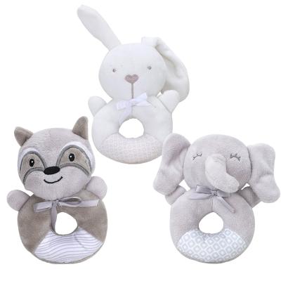 China Toy Soft Elephant Or Rabbit Animal Hand Bell Baby Rattle Toys B064 for sale