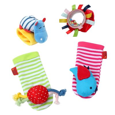 China Soft Toy Baby Wrist Sock Set with Ring and Bead Bracelet M002C for sale