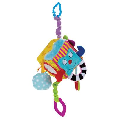 China Plush Square Block Bed Hanging Toy With Rattle And Teether Baby Toy JJ016A for sale