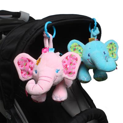 China Soft cute musical string crib pull lullaby elephant plush toy S013 EN71 certification baby hanging toy for sale