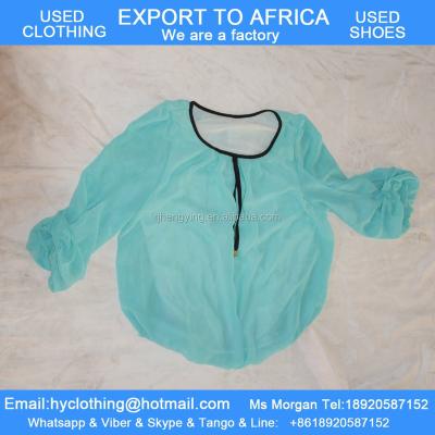 China Fanshion cheap and clean ladies second hand silk blouse in the ball for sale