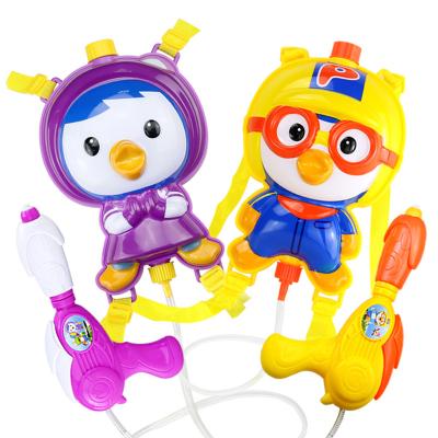 China Wholesale Water Gun Toy Backpack Water Bath Toy Ready Running Toy High Pressure Pororo Cartoon Character Water Gun Gun for sale