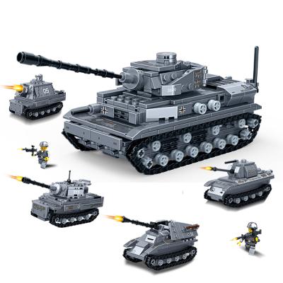 China DIY TOY World War II tank 4 of 1 tank legoinglys German IV-H military series assembled small particles boy gift toy world of tank for sale