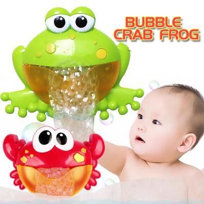 China 12 Latest MIDI Bubble Frog&Crabs Baby Bath Toy Bubble Maker Swimming Bathtub Soap Machine Toys For Kids With Music Water Toy for sale