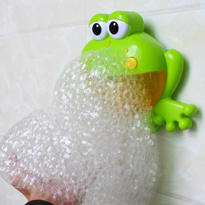 China 12 MIDI Automatic Baby Bath Frog Bubble Machine Toy Soap Blower Bubble Toy for sale