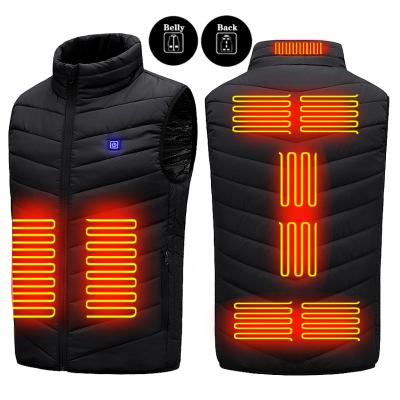 China Waterproof 9 Heating Zones Heated Vest Gilet Winter Outdoor Control Temperature USB Charging Waistcoat Warm Heated Clothes Vest for sale