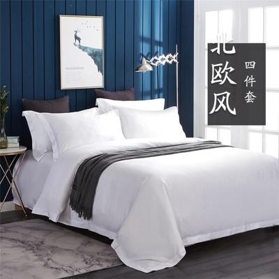 China Comfort 100% Cotton 200TC King Size Luxury Hotel Single Linen Bedding Set for sale