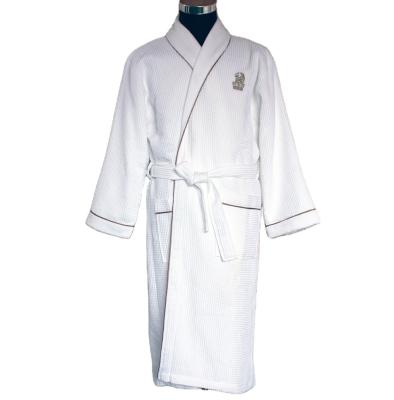 China Waffle-Velvet Thermal Wholesale Cotton Robes Luxury White 100% Salon Spa Bathrobe for sale