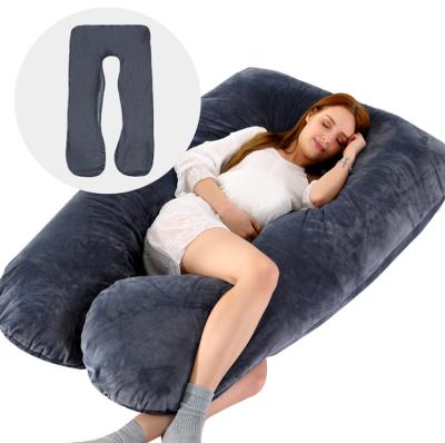 China Anti-pilling Full Body Pregnancy U Shaped Pillow For Maternity Support With Velvet Cover For Pregnant Women for sale