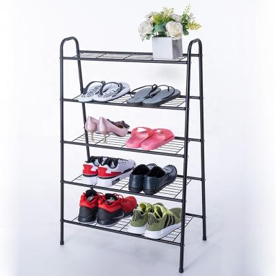 China Adjustable (other) latest style of portable 4 layer metal shoe rack part for use for sale