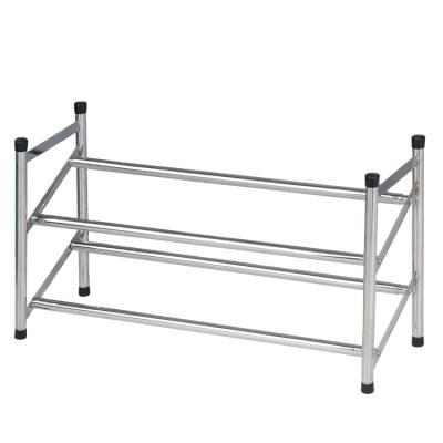 China Modern Revolving Non-Puncture Expandable Double-Layer Metal Shoe Rack Shoe Rack For Household Space Saving for sale