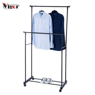 China CLASSIC Folding Adjustable Laundry Rack Rod Hanger With Wheels For Home Use for sale