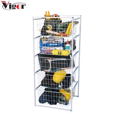 China Heavy Duty Multifunctional Rack Stocked 5 Tier Storage Rack For Home Use for sale