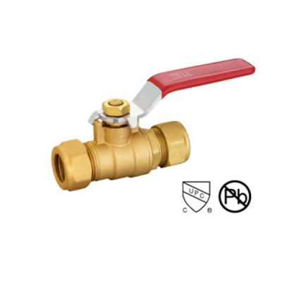 China 1/2–1″  Brass Ball Valve With COM X COM Forged With Compression for sale