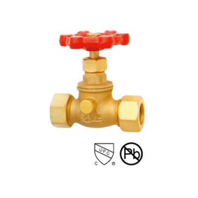 China Straight Through Type Brass Stop Valves With Drain Solder COM X COM SS Compression for sale