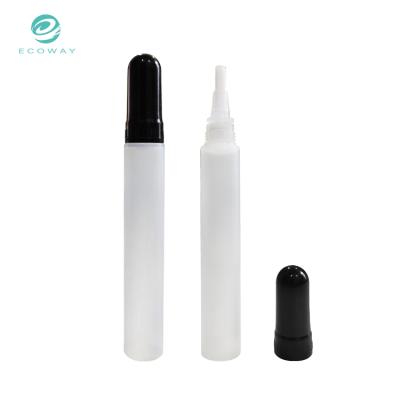 China Brush Tip Round Empty Lip Gloss Tube With Brush Applicator Lip Gloss Lip Care Tube Packaging for sale