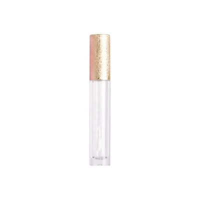 China Wrinkle Gold Finish Matte Screw Cap With Stick Brush Logo Rose Gold Lip Gloss Master Luxury Transparent Custom Tube for sale