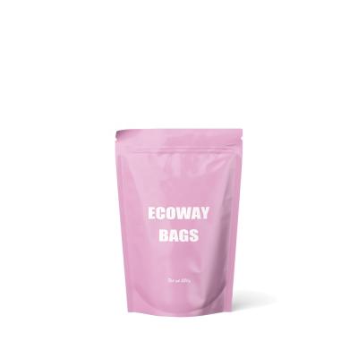 China Custom Packaging Color And Logo Stand Up Barrier Pouches Low Moq Impact Resistance Wholesale Pink Aluminum Foil Bag for sale