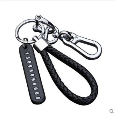 China Popular Anti Lost Car Key Pendant Slot Rings Key Chain Phone Number Card Key Fob Car Key Chain for sale