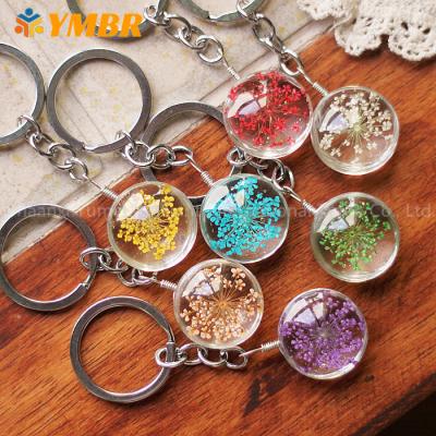 China Promotion Gift Factory Wholesale Preserved Llaveros Rose Flower Key Chain Rose Everlasting Flower Keychain Flower Ball Key Chain for sale