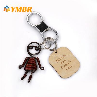 China Popular Promotion Gift Wooden Key Chain Custom Design Laser Engraved Wood Printed Logo Wood Blank Keychain Name Key Chain Indicator Keychain for sale