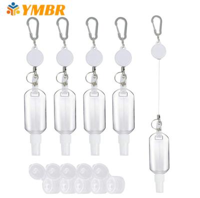 China Eco-friendly High Rebound Sanitiser Arabiner Pull Key Chain Telescopic Easy Portable Antibacterial Spray Bottle With Key Chain for sale